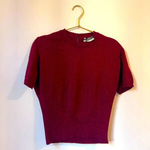 Salvatore Ferragamo Vintage Red Short Sleeve Knit Sweater